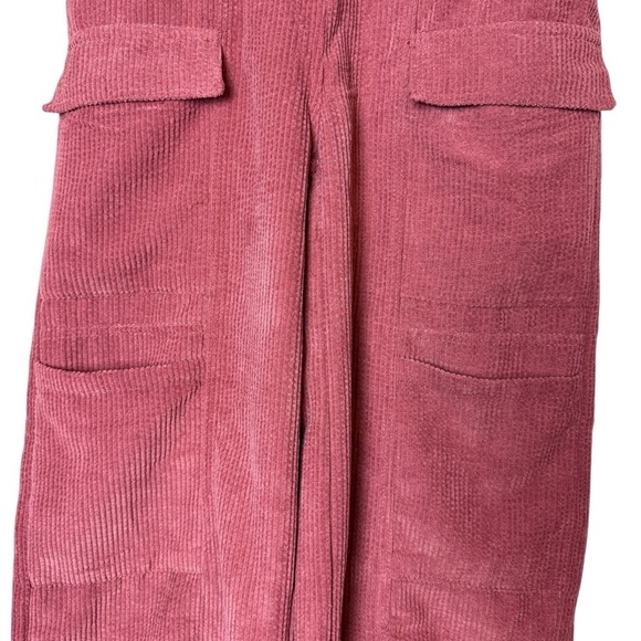 Hunter & Brown Dusty Coral Corduroy Wide Leg Cargo Style Pants Sz. M - Picture 8 of 14